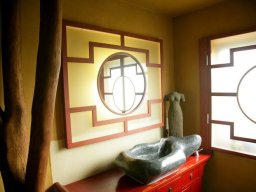 Gelbe Dusche in Tadelakt