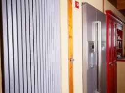 Lehmputz mit Mittelblock, rot