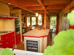 Lehmputz mit Mittelblock, rot