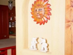 Lehmputz mit Mittelblock, rot