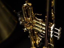 Trompetenleuchte aus Messing